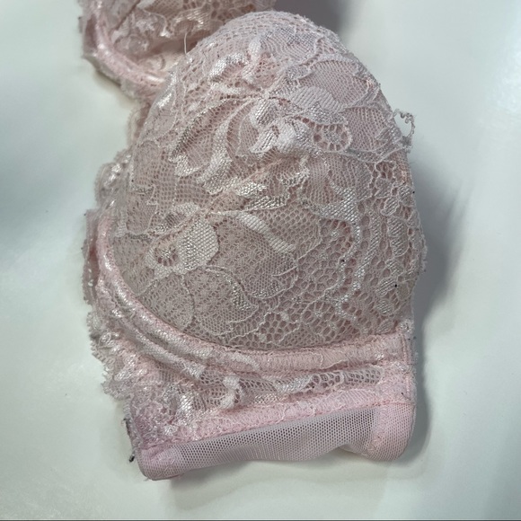 PINK Victorias Secret 34B Strapless Multiway Bra Pink Floral Lace Underwire - Picture 2 of 9